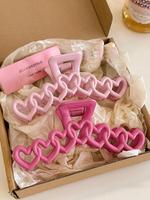 Heart Shaped Hair Claws, Elegant Hollow Out Design Hair Claws, Heart Themed Hair Claws, Fashion Hair Accessories for Women & ...
