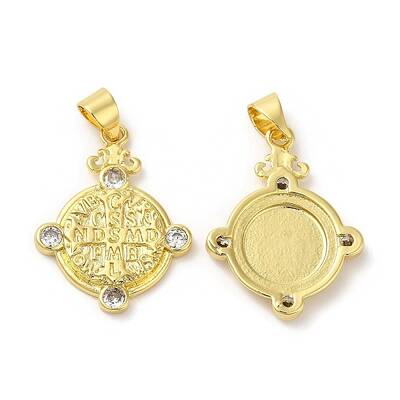 Brass Micro Pave Cubic Zirconia Pendants