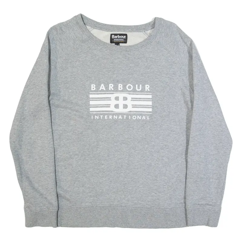 BARBOUR INTERNATIONAL Cortina Womens Sweatshirt Grey UK 14