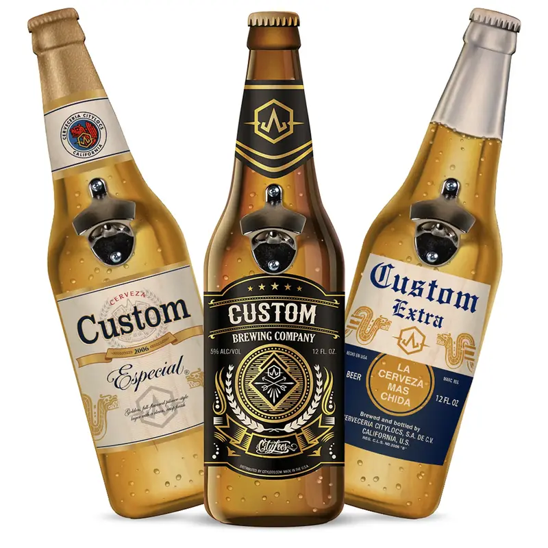 Custom Bottle Shape Bottle Opener - Made of natural wood - customizable Kitchen Utensils