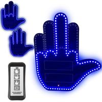 LED Lights Finger Flicker with Remote Control - Hand Gesture Sign for Road Rage Fun, Blue LED Lights for Car Back Window Gadg...