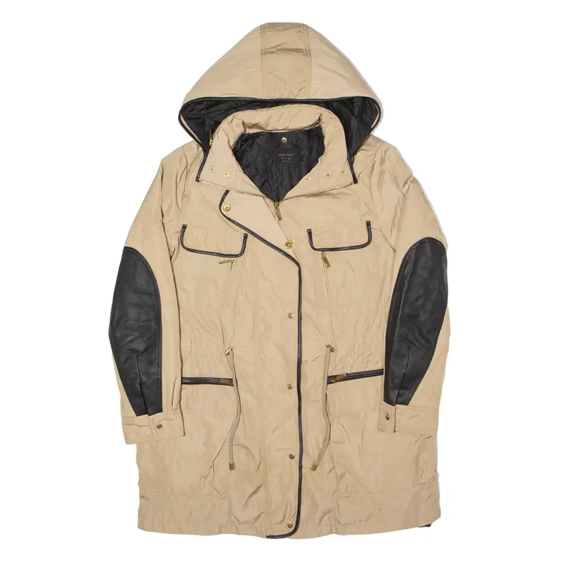 ZARA BASIC Parka Jacket Beige Womens L