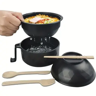 Ramen Bowl Set, 1 Set Including Bowl & Tableware Kit, Microwave Safe Ramen Bowl with Fork, Spoon, Chopsticks, Kitchen Gadgets...