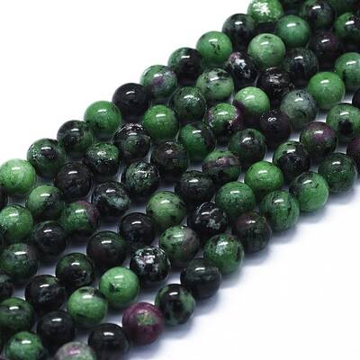 Natural Ruby in Zoisite Beads Strands