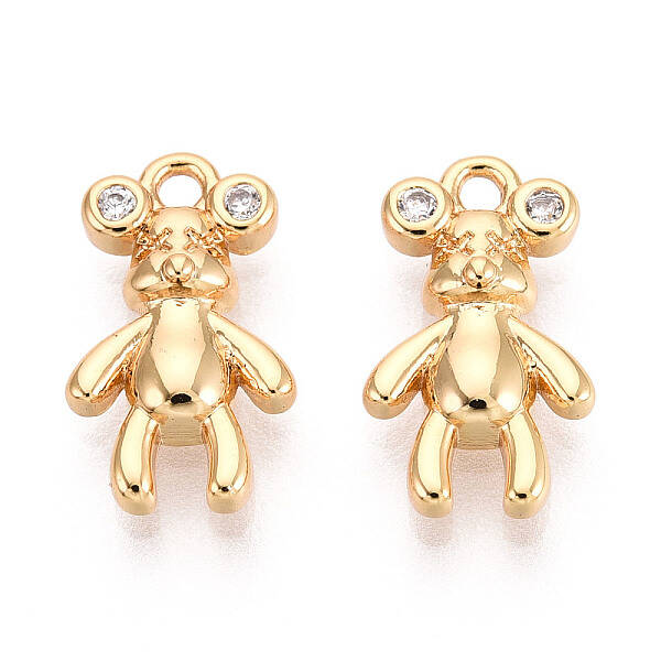Brass Micro Pave Clear Cubic Zirconia Pendants