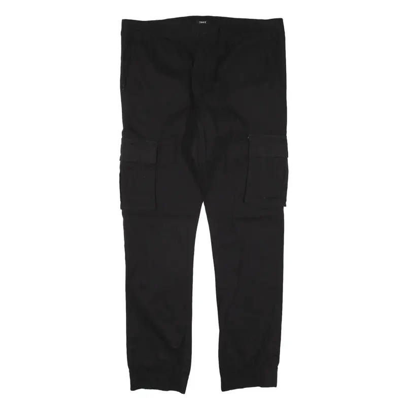 IKIEZ Cargo Trousers Black Regular Tapered Womens W34 L29