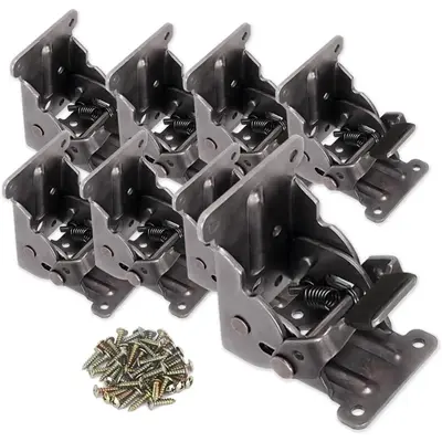 8 Pack Locking Hinge for Folding Table Brackets, Heavy Duty Folding Brackets 90  Self Locking Folding Hinge for Table  Furnit...
