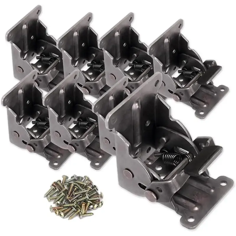 8 Pack Locking Hinge for Folding Table Brackets, Heavy Duty Folding Brackets 90  Self Locking Folding Hinge for Table  Furnit...