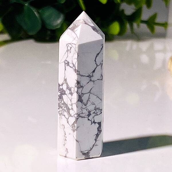 Point Tower Natural Howlite Healing Stone Wands