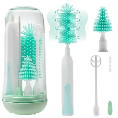 Electric Bottle Cleaning Brush, Baby Bottle Brush Cleaner Water Bottle Cleaning Kit, Nipple Brush Pacifier Cleaner Straw Clea...