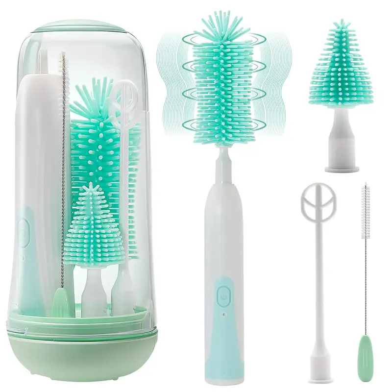 Electric Bottle Cleaning Brush, Baby Bottle Brush Cleaner Water Bottle Cleaning Kit, Nipple Brush Pacifier Cleaner Straw Clea...