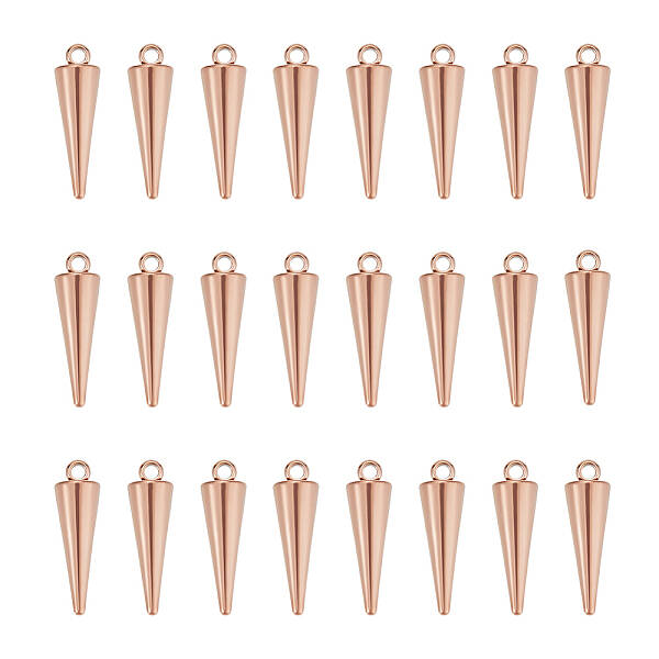 24Pcs Ion Plating(IP) 201 Stainless Steel Pendants