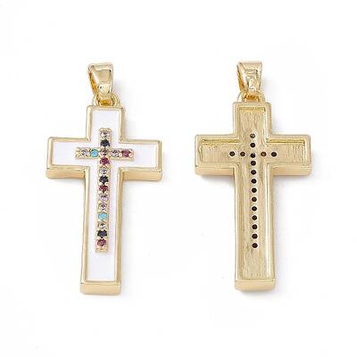 Brass Colorful Cubic Zirconia Pendants