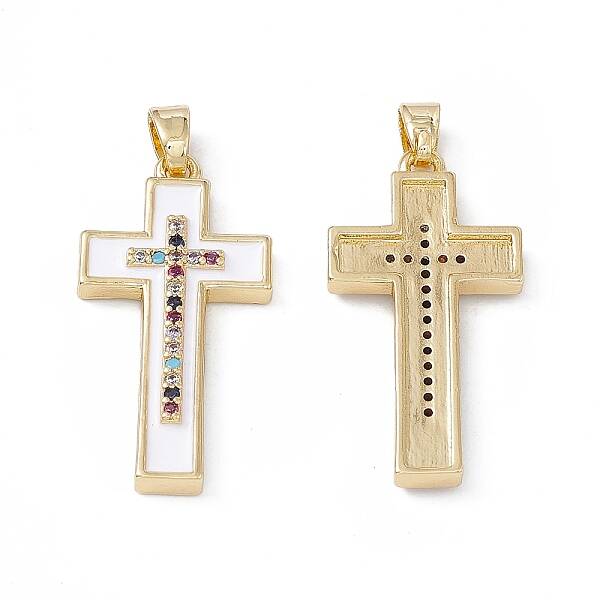 Brass Colorful Cubic Zirconia Pendants