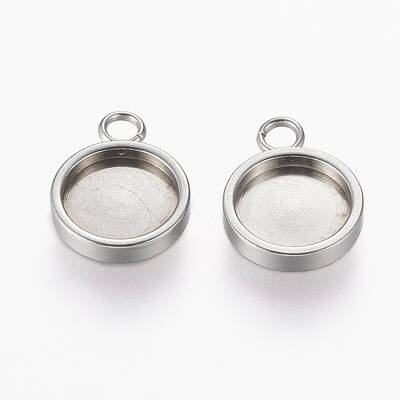 Non-Tarnish 304 Stainless Steel Charm Cabochon Settings