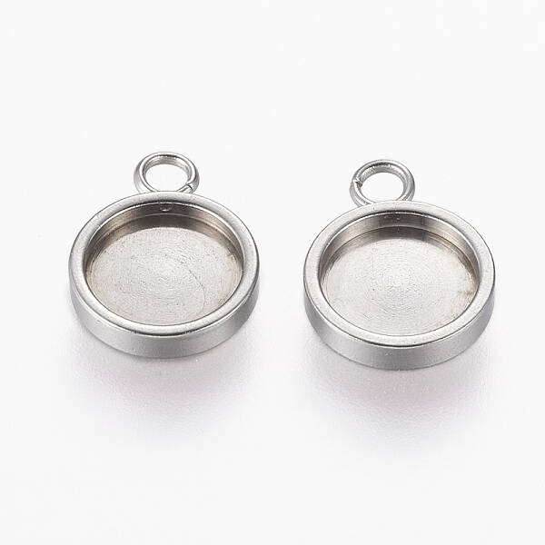 Non-Tarnish 304 Stainless Steel Charm Cabochon Settings