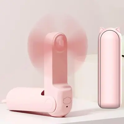 Portable Handheld Mini Fan with Power Bank, 1 Count USB Rechargeable Foldable Pocket Fan with Adjustable Fan Speeds, Suitable...