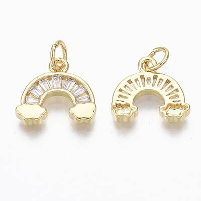 Brass Micro Pave Cubic Zirconia Charms