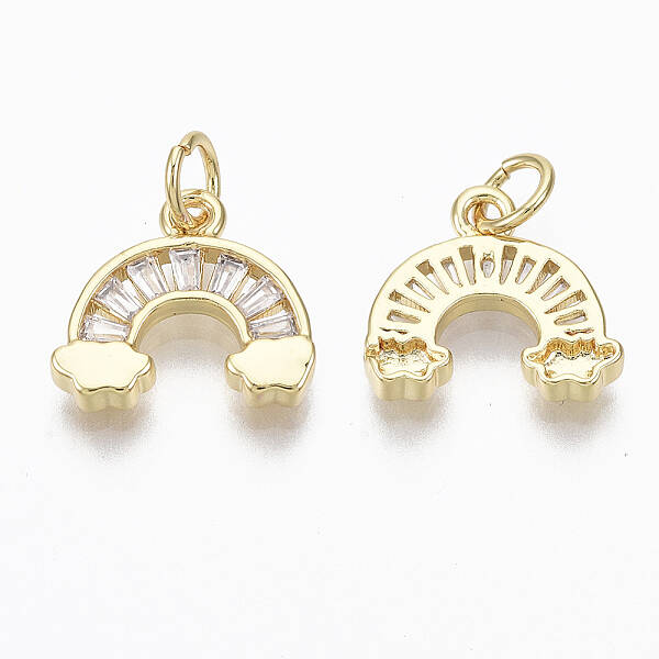 Brass Micro Pave Cubic Zirconia Charms