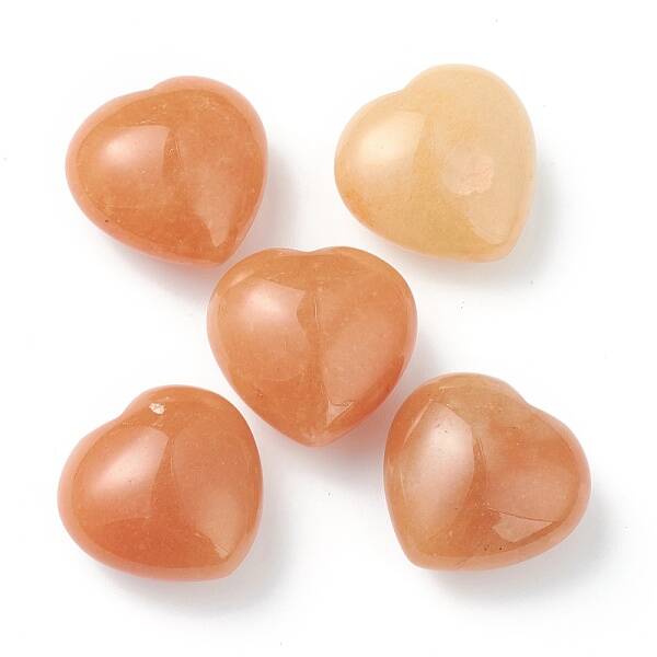 Natural Red Aventurine Heart Love Stone