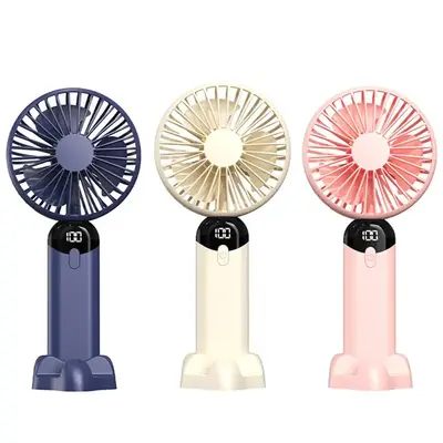 USB Rechargeable Handheld Fan, 6 Gears Handheld Fan with Digital Display, Universal Household Fan for Indoor Outdoor Use