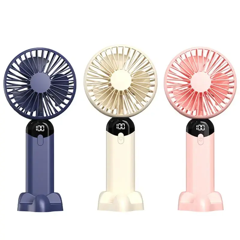 USB Rechargeable Handheld Fan, 6 Gears Handheld Fan with Digital Display, Universal Household Fan for Indoor Outdoor Use