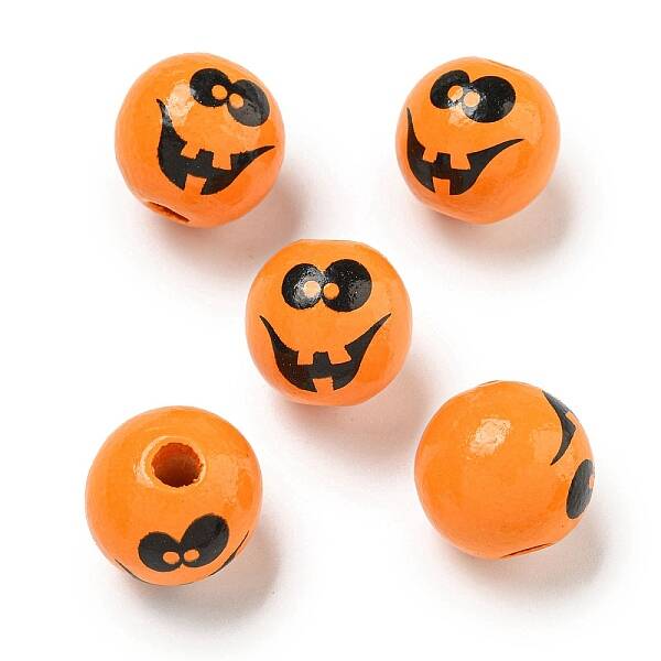 Printed Wood European Beads