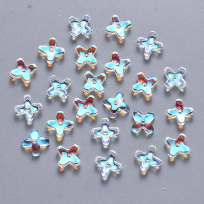 Transparent Spray Painted Glass Beads