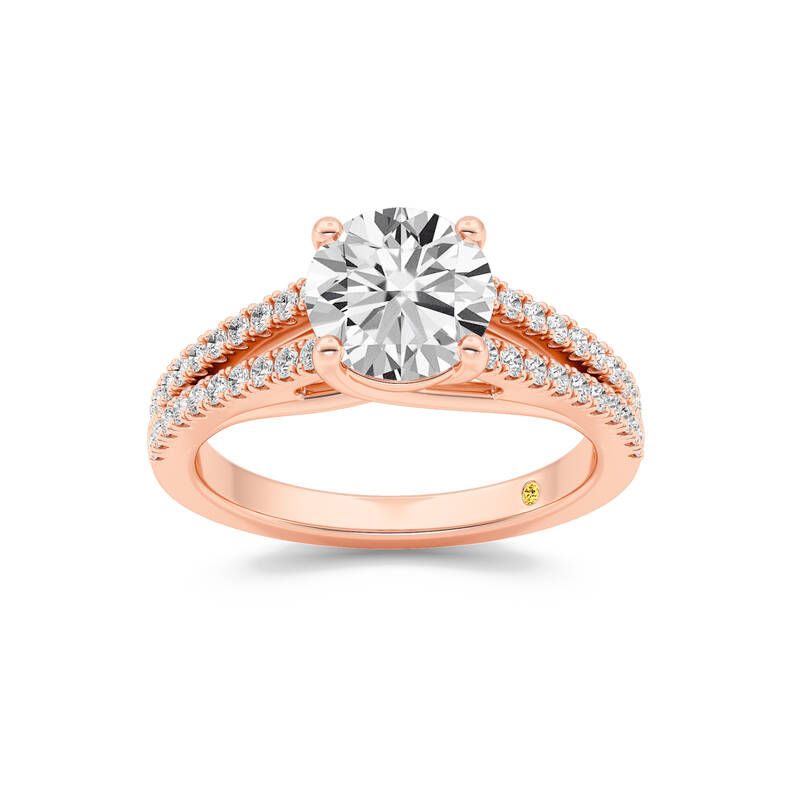 Nyx Split Shank Trellis Pavé Round Lab Grown Diamond Engagement Ring | 10K Rose Gold 4 1/2 CT. TW.