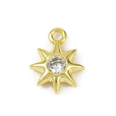 Brass Pave Clear Cubic Zirconia Pendants