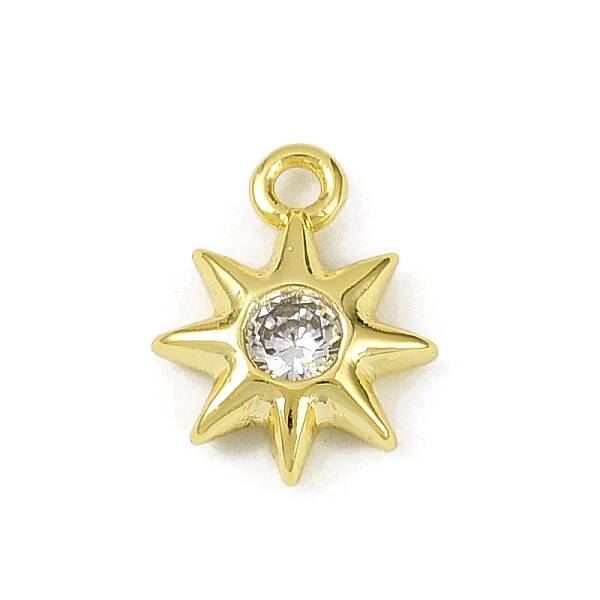Brass Pave Clear Cubic Zirconia Pendants