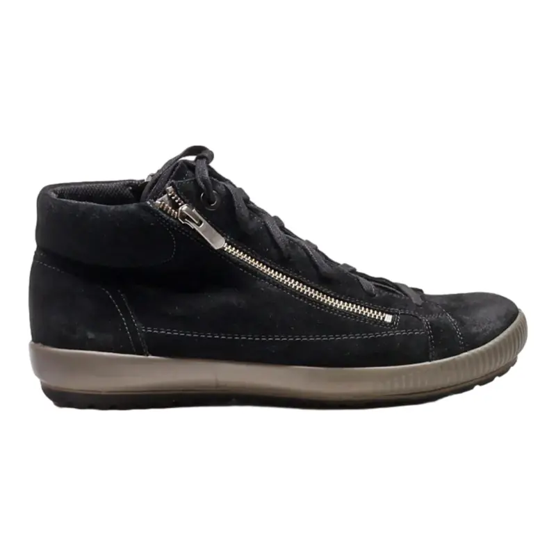 LEGERO High Top Trainers Black Suede Womens UK 7.5