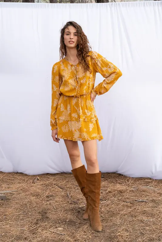 Florence Mini Dress | Size: S | Color: Golden Toile