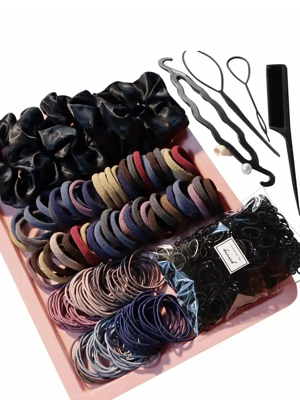 Women's Fashion Hair Accessories, Seamless Ponytail Holders, Variety Hair Scrunchies, Hair Styling Tools
