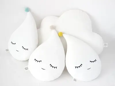White Raindrop Pillow