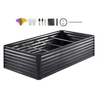 VEVOR Raised Garden Bed, 8 x 4 x 2 ft Galvanized Metal Planter Box, Outdoor Planting Boxes with Open Base, for Growing Flower...