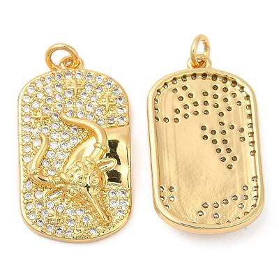 Brass Micro Pave Cubic Zirconia Pendants