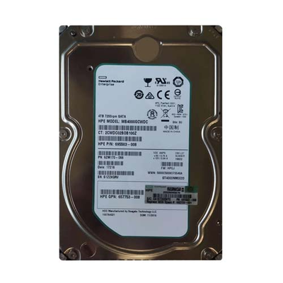 695503-008 HP 4TB 7200RPM SATA 6GB/s Hot-Pluggable 3.5-Inch LPc Hard Drive for ProLiant Gen8/Gen9/Gen10/Gen10+/Gen11 Servers