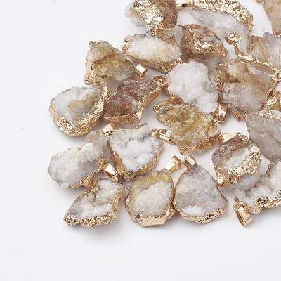 Natural Druzy Agate Pendants