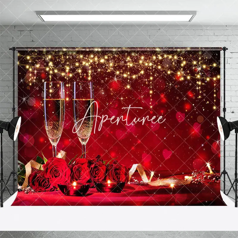 Aperturee Red Hearts Bokeh Lighted Valentines Day Backdrop, 3X2FT(1MX0.6M), 14 USD, valentines day backdrops, YMHD0Z55-M