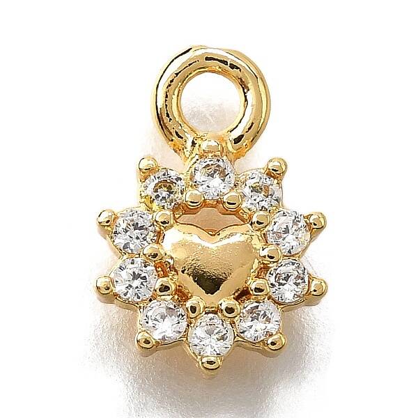 Brass Micro Pave Cubic Zirconia Pendants