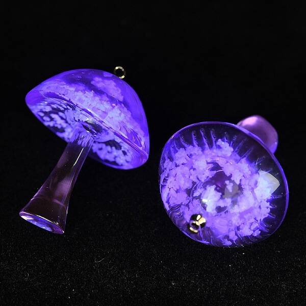Luminous Epoxy Resin Mushroom Pendants