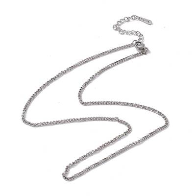 Non-Tarnish 201 Stainless Steel Curb Chain Necklace for Men Women