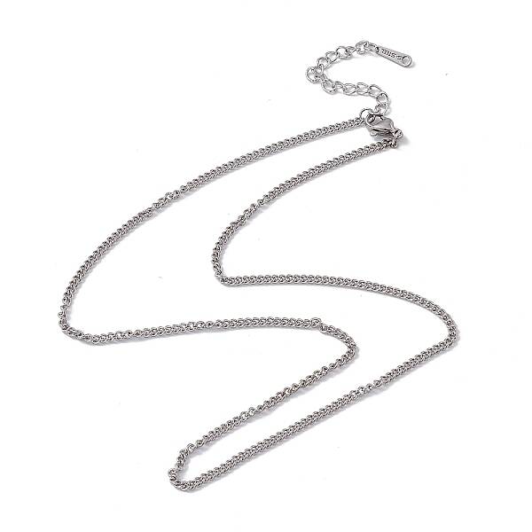 Non-Tarnish 201 Stainless Steel Curb Chain Necklace for Men Women
