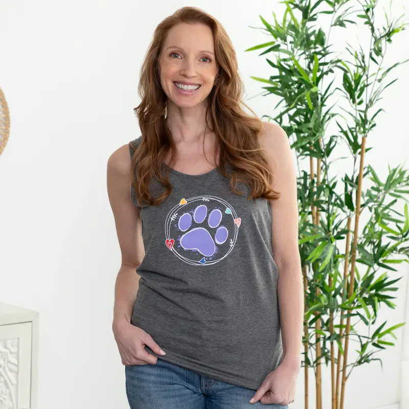 Watercolor Paw Tank Top - 3X