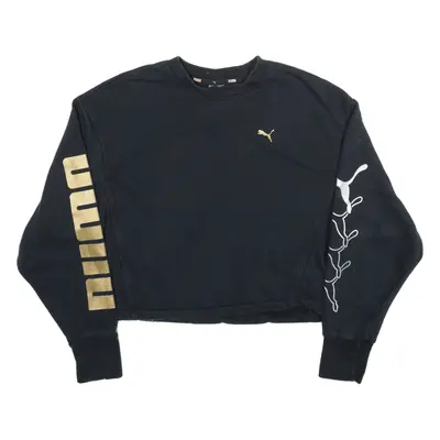 PUMA Cropped Sweatshirt Black Womens XS