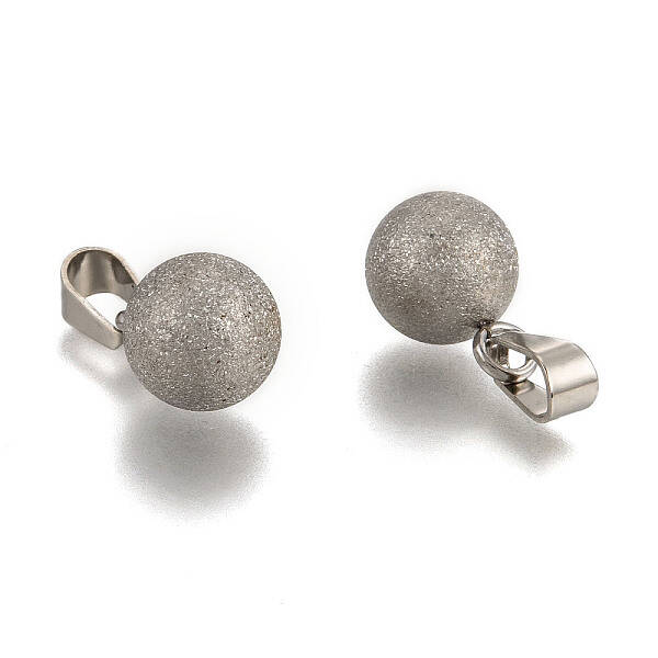 Non-Tarnish Round 303 Stainless Steel Pendants with 201 Stainles Steel Clasp