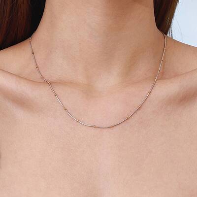 304 Stainless Steel Round Ball Snake Chain Necklaces for Women