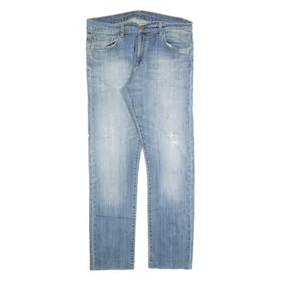 CARHARTT Distressed Mens Jeans Blue Regular Tapered Stone Wash W32 L28