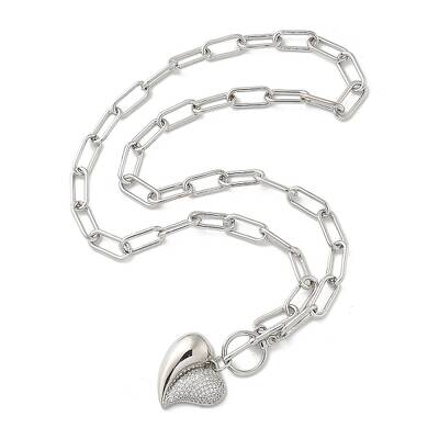 Brass Micro Pave Cubic Zirconia Pendant Necklaces